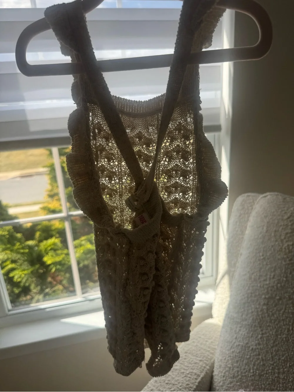 Zara Cream Knit Crochet Baby One-Piece